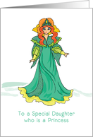 Princess Birthday Sparkly Look Green Dress card