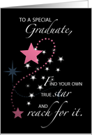 Girl Graduation Congratulations with Stars card