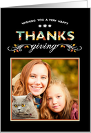 Photo Thanksgiving Card on Black card