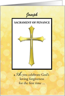 Sacrament of Penance and Forgiveness with Gold Cross Customizable card