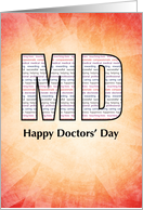 MD Happy Doctors Day with Red and Yellow Background card