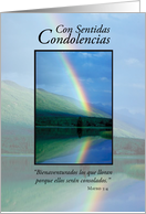 Religious Sympathy with Rainbow in Spanish Condolencias card
