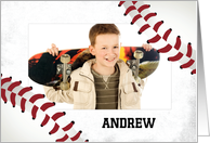Photo Personalized Name Andrew Birthday Large Grunge Baseball card