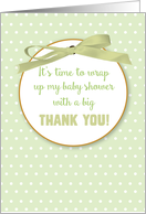 Baby Shower Gift Thank You Green Digital Ribbon card