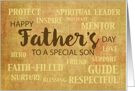 Son Religious Fathers Day Qualities card