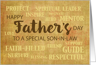 Son in Law Religious Fathers Day QualitiesTypography card
