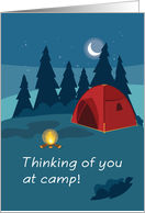 Summer Camp Thinking of You Tent and Fire card