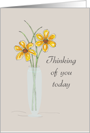 Coronavirus COVID Thinking of You Daisies Flowers in Vase card