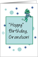 Grandson Birthday Frog Wearing Jeans card