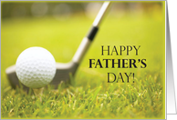 Happy Fathers Day with Golf Ball and Golf Club card
