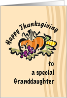 Happy Thanksgiving for Granddaughter with Vegetables Illustration card