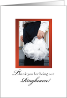 Thank you Ring Bearer Boy with Wedding Ring Pillow card
