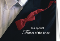 Father of the Bride Thank You With Red Tie and Black Tuxedo card