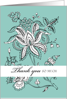 Grandparents Thank You with Flowers Wedding card