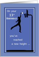 Basketball 13th Birthday for Boy card