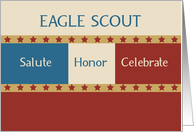 Eagle Scout Congratulations Red Blue Taupe Color Blocks with Stars card