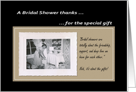 Bridal shower gift Thank you card