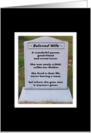 Comical Crypts - Birthday Humor for wife card