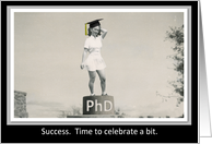 PhD Graduation Party invitation - Funny Retro girl card