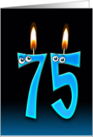 Brother’s 75th Birthday humor with candles and eyeballs card