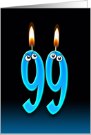 99th Birthday humor with candles and eyeballs card