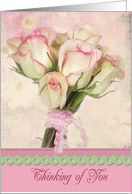 Thinking of You Rose Bouquet With Pink Border card