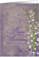 Daughter’s wedding anniversary with lily of the valley bouquet card
