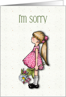 Apology I’m Sorry, Little Girl With Flowers, General Apology card