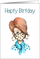 Coronavirus Birthday Humor, Muffled Talking With Mask, Polka Dots card