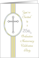 25th Ordination Party Invitation-Religious Life-Cross card