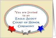 Eagle Scout Ceremony Party Invitation-Court of Honor-Red, White & Blue card
