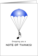 Thank You Card for Music Teacher Parachute-Musical Note Card