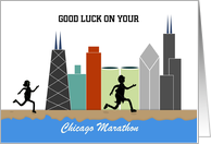 Customizable Good Luck Marathon in Chicago Card-Windy City card