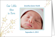 Baby Boy Birth Announcement Photo Card-Customizable Text card