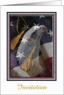 Eagle Profile with American Flag with Tassels, Eagle Scout Invitation card
