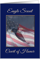 Eagle Scout Court of Honor Award, Eagle Flying with Flag card
