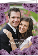 Bridal Shower Photo Card, Purple Roses card