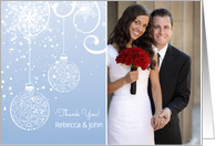 Holiday Ornaments, Snowflakes, Thank You Photo Card
