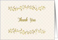 Gold Holly, Holiday Thank You card