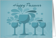 Four Wine Glasses, Happy Passover card