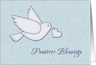 White Dove with Heart, Passover Blessings card