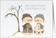 Snow Couple, Christmas, Sister and Brother-in-Law card