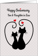 Love Cats, Happy Anniversary, Son, Daughter in Law card