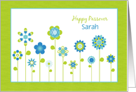 Flower Garden, Happy Passover, Customize Name card