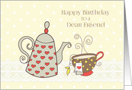 Tea Time Birthday for Friend card