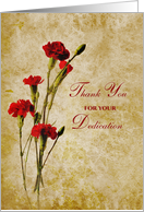 Red Carnations, Doctors’ Day Thank You card