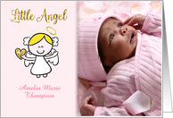 Little Girl Angel Customized Baby Photo Announcement card