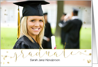 Golden Graduation Photo Card