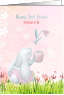 Personalized First Easter Sweet Bunny card