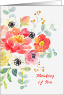 Thinking of You Watercolor Floral card